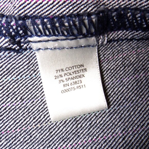 Christopher & Banks Blue Denim Jacket Women Small Stretch Button Pockets Striped - Picture 6 of 6